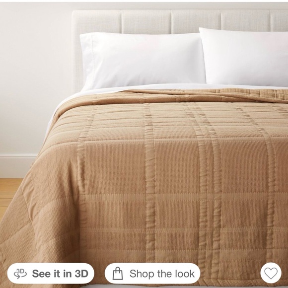 Threshold Studio McGee - Matelasse Camel Waffle Quilt- king midweight